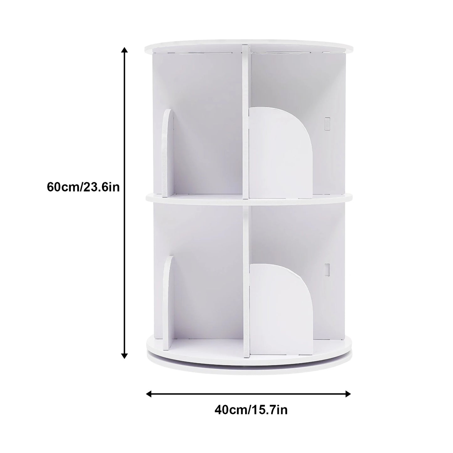 Rotatable Wooden Bookshelf Organizer 360 Degree Display Floor Standing