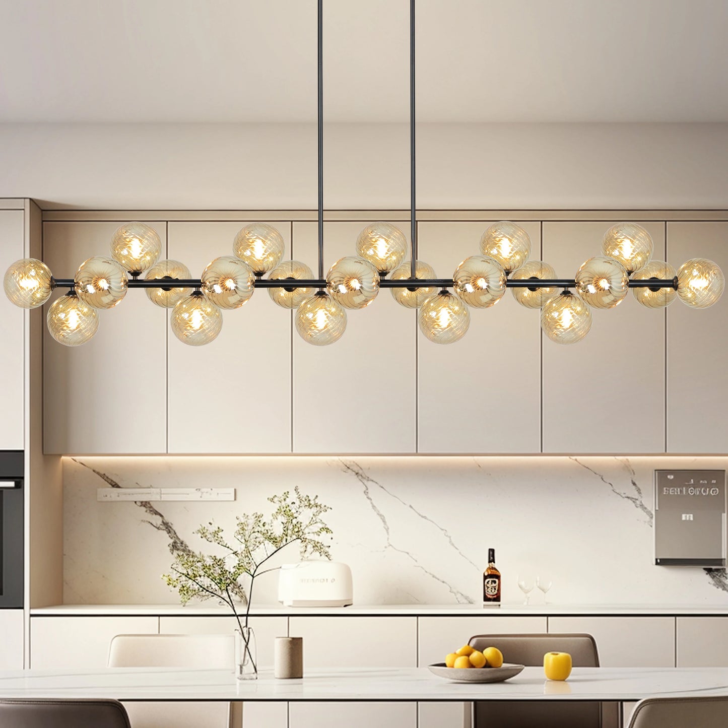 Sputnik Bubble Glass Chandelier 21 Lights For Dining Room
