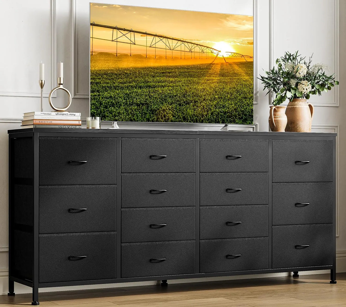 HobbyLane 14 Drawer Dresser TV Stand With Power Outlet