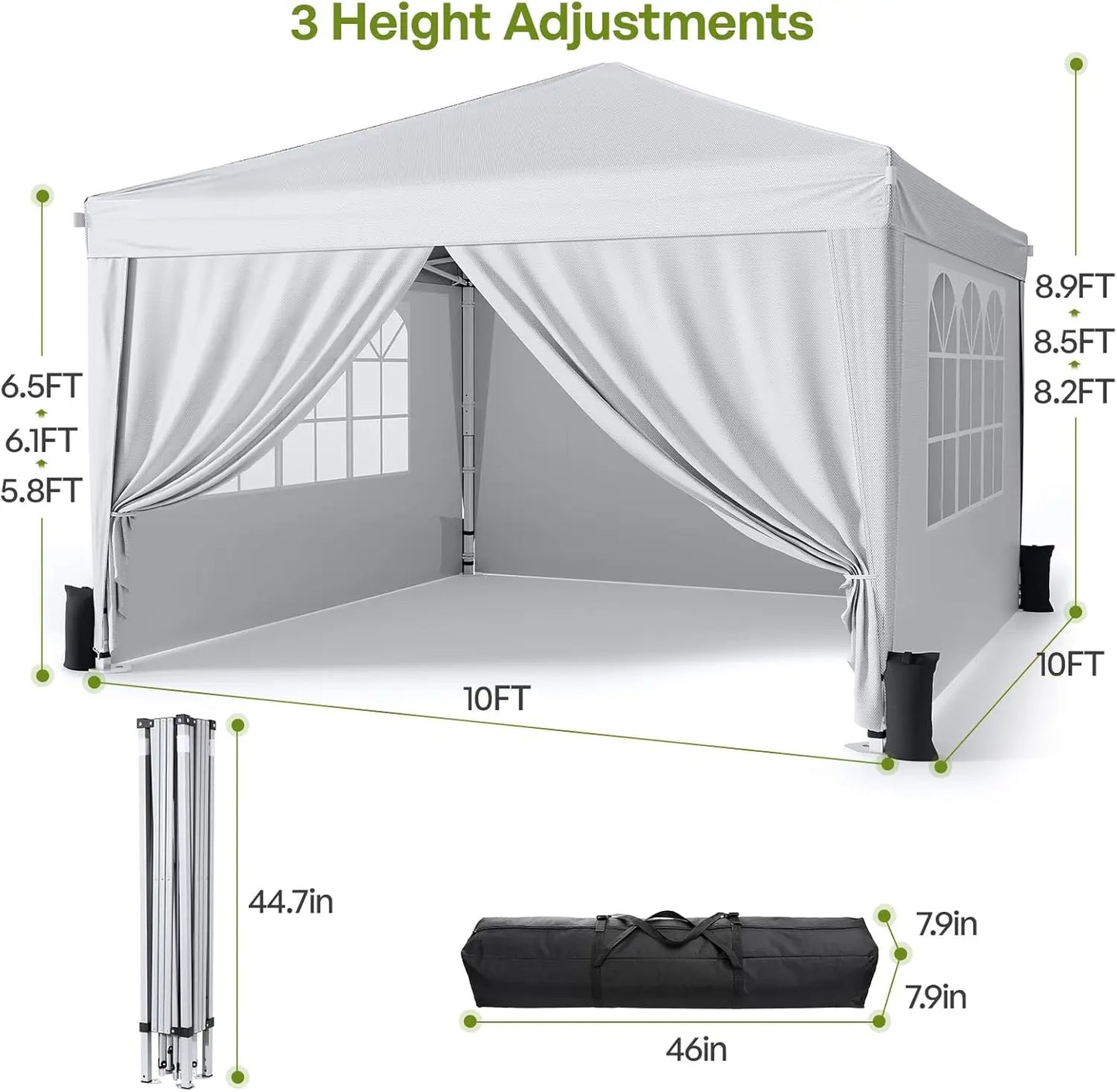 Pop Up Canopy With Sidewalls UV Blocking Tent For Events