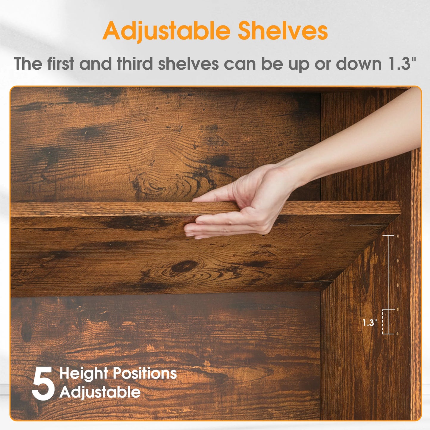 MCQ 6 Shelf Bookcase Wooden Large 63 Inch Tall Bookcase Standing Open Book Shelf Organizer Adjustable Display Storage Shelves