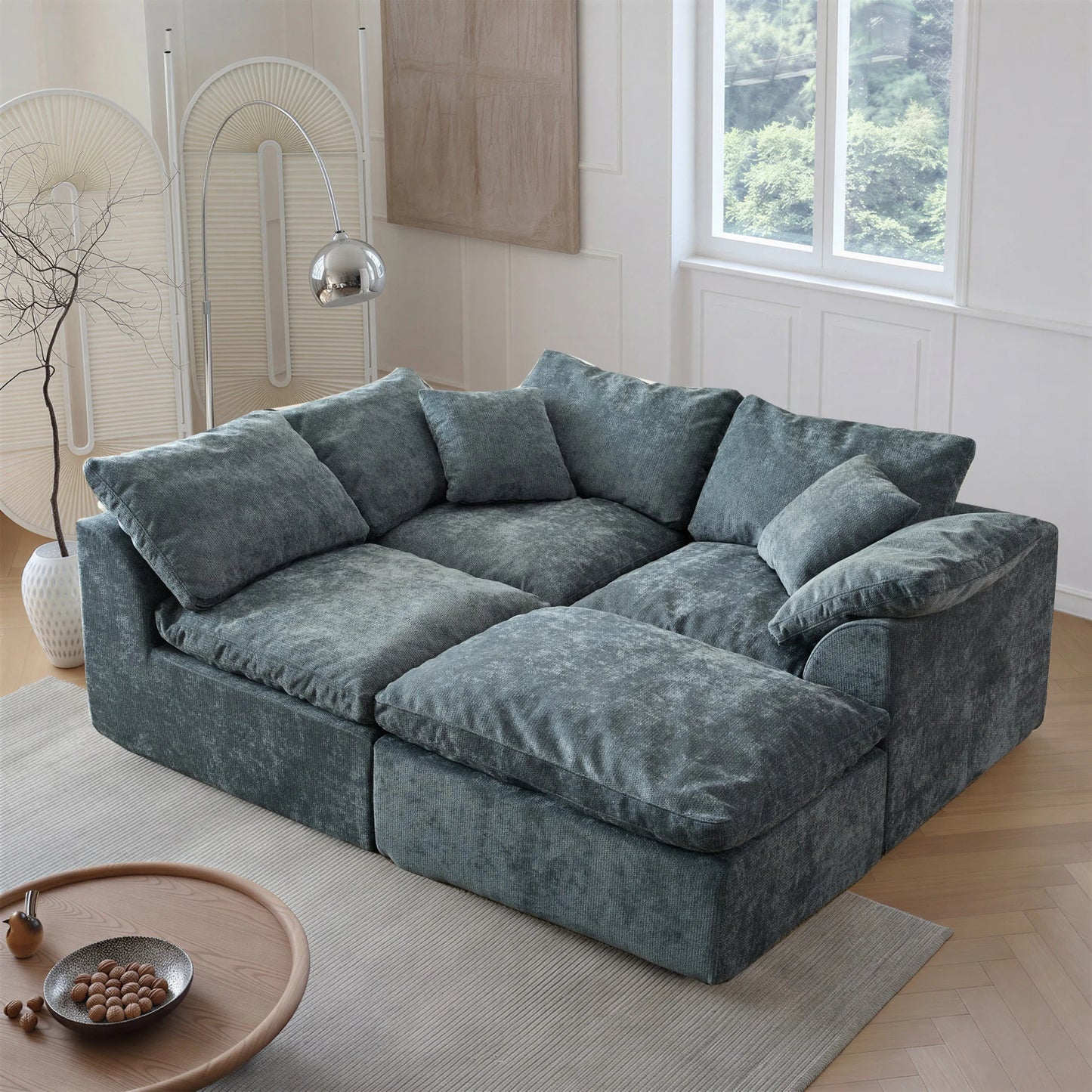 Yeflixvrau Modern Modular Sectional Sofa Cloud Couch with Removable Cushions