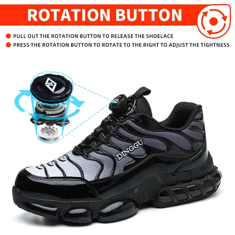 Department Name Puncture Proof Lace Up Work Shoes Steel Toe For Men