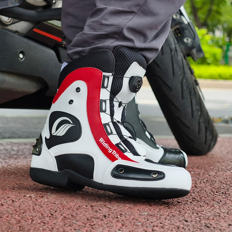 Leather Motorcycle Boots Unisex Professional Riding Footwear