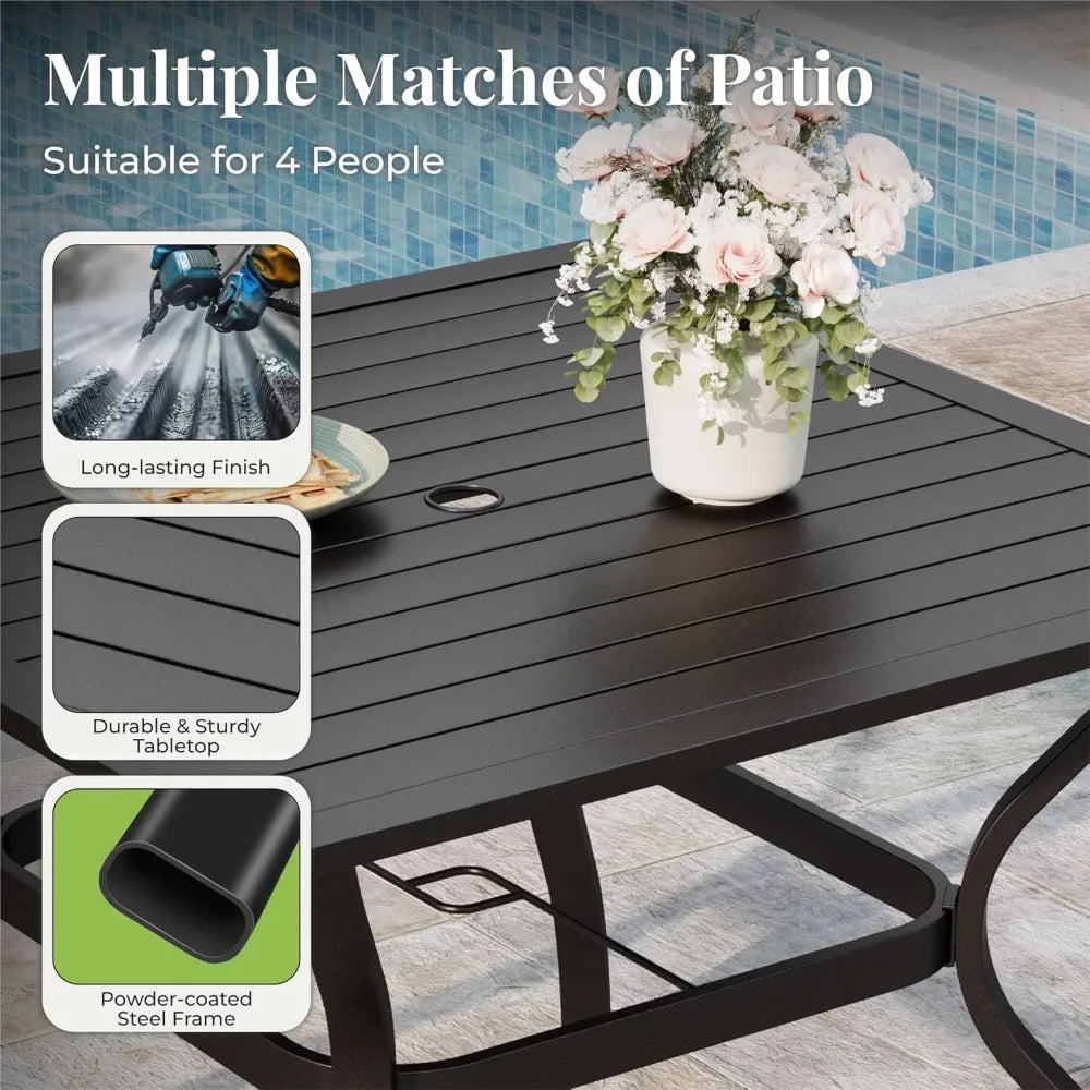 Patio Table and Chairs Set for 4 People Outdoor Dining
