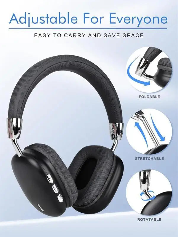 Wireless Bluetooth Headphones Foldable Deep Bass With Active Noise Cancellation