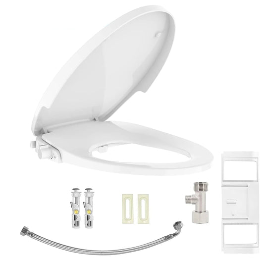 Bidet Toilet Seat, Premium Non-Electric Round Bidet Toilet Seats with Dual Nozzle, Perfect for Personal Hygiene and Comfort