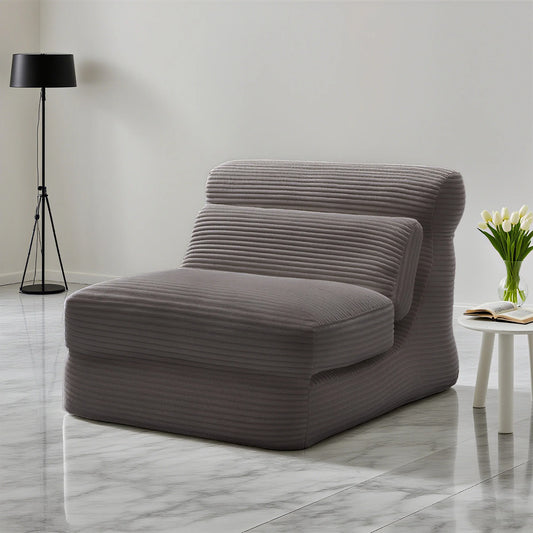 JHK Corduroy Ergonomic Folding Sofa Bed With Lumbar Support