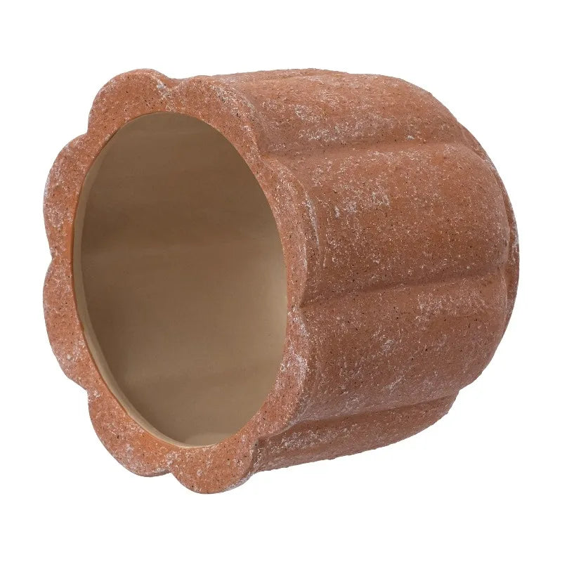 Terracotta Ceramic Flower Planter Pot With Drainage Plug Included