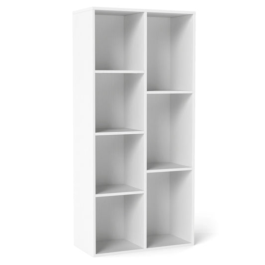 HOMASIS 7 Cube Bookcase Freestanding Wood Storage Shelf