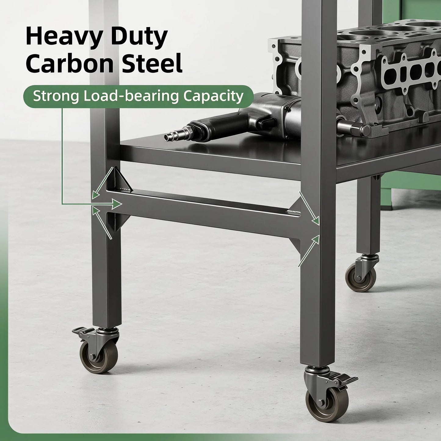 3-Tier Rolling Storage Cart with 2 Pull Out Mesh Baskets Carbon Steel Heavy Duty Utility Shelf for Garage Workshop Kitchen Easy Movement Fits Narrow Gaps