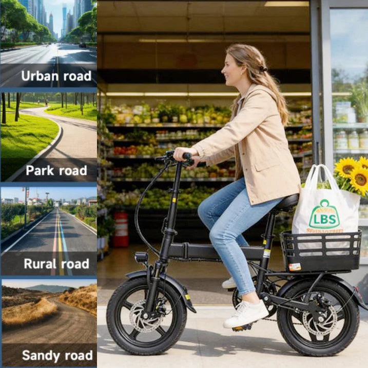 Foldable Electric Bike With 500W Peak Motor 432Wh Battery And Rear Basket