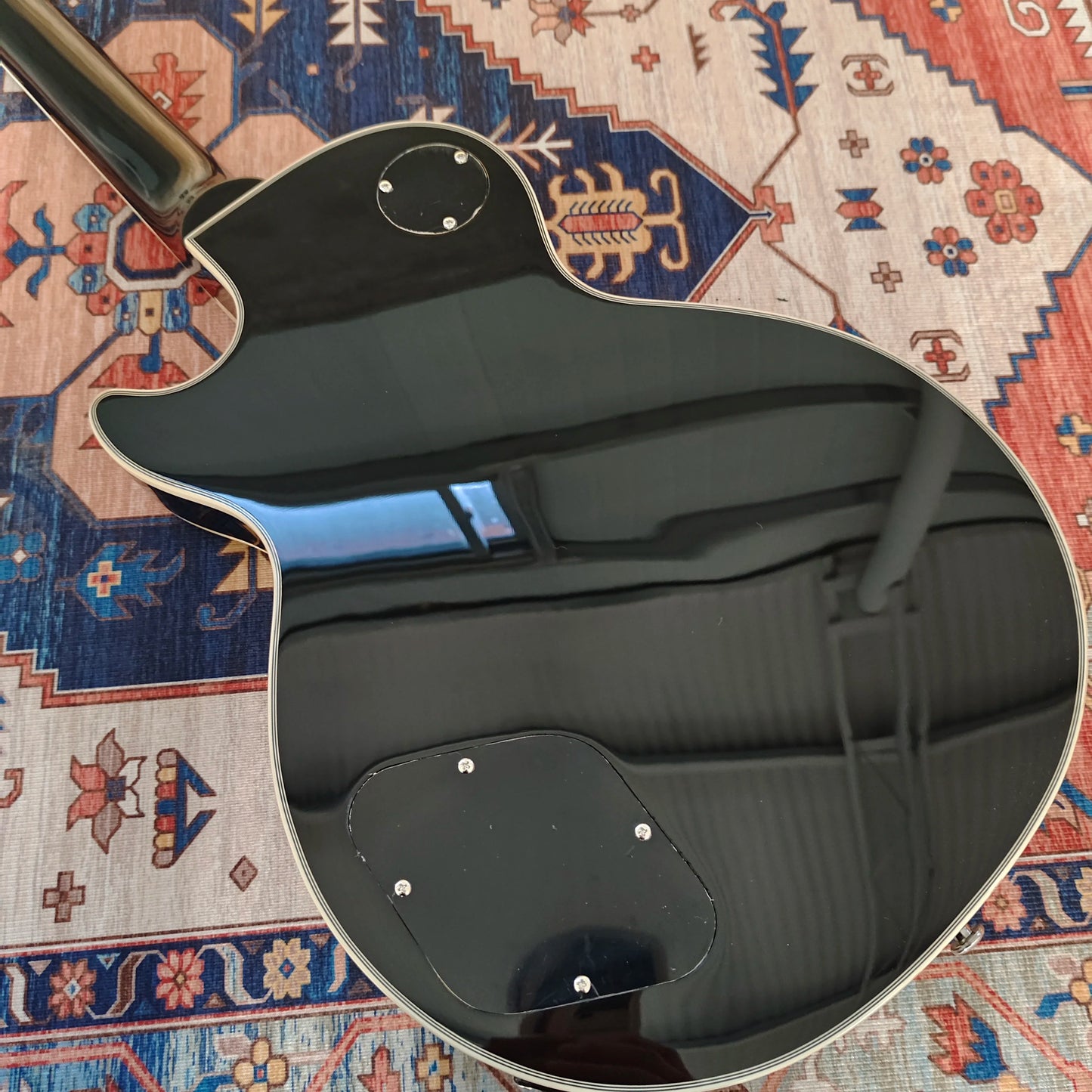 Black Electric Guitar Silver hardware Rosewood Fingerboard from ship US