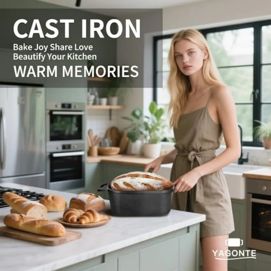 Oval Dutch Oven for Artisan Bread Baking with Lid Steel