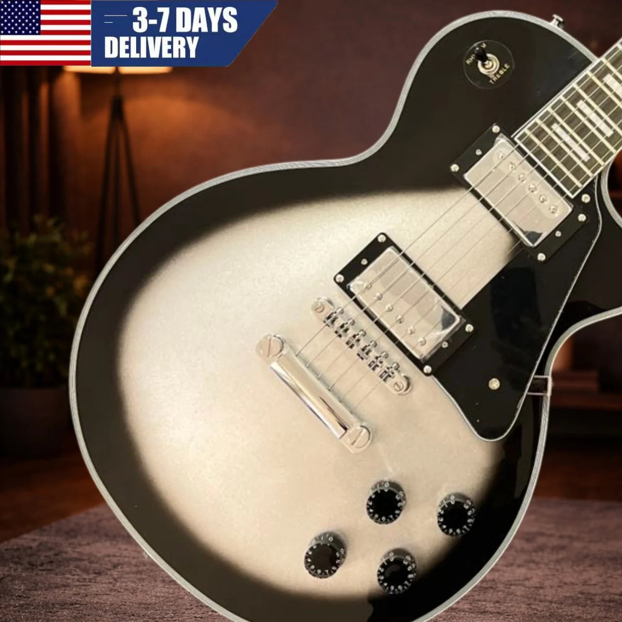 Fast Delivery 6 Strings Electric Guitar Solid Wood Body with Fixed Bridge 22 Frets