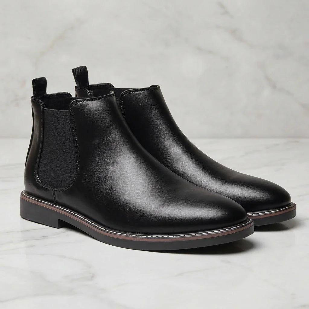 Hecrafted Chelsea Boots for Men Leather Casual Retro Ankle Boots