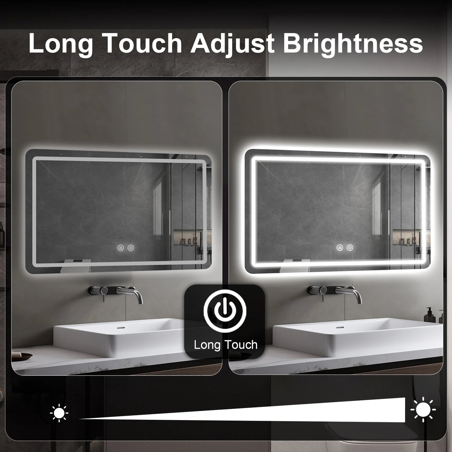 MYGIIVOVO Fogless LED Bathroom Mirror With Backlit Demister