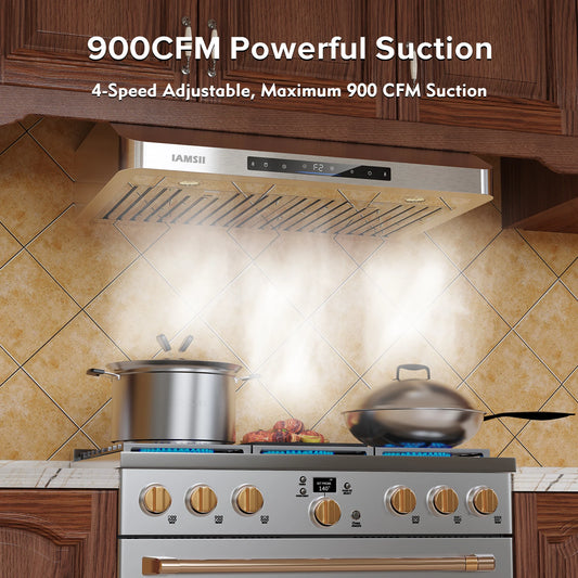 BRANO Under Cabinet Range Hood 900 CFM With Remote Gesture Control