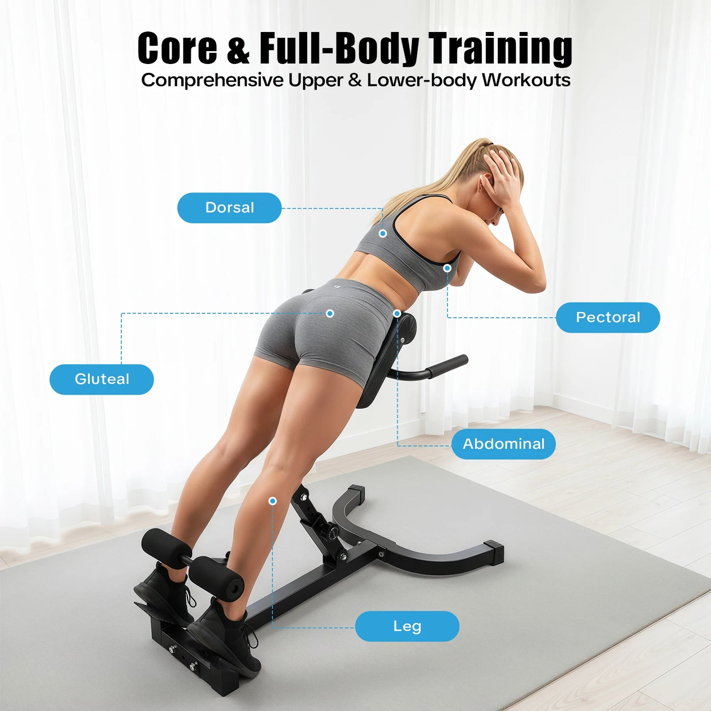 Multi-Functional Roman Chair Back Extension Bench