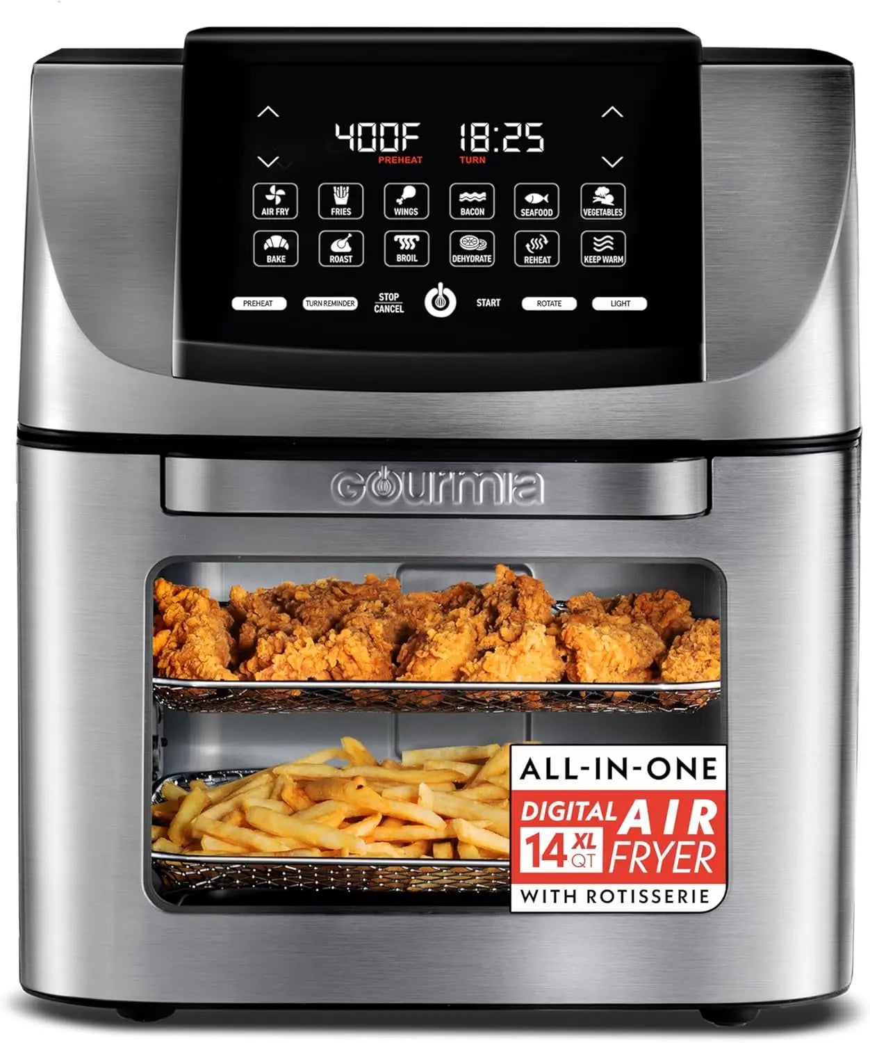 Air Fryer Oven With Rotisserie 12 Presets And Digital Display