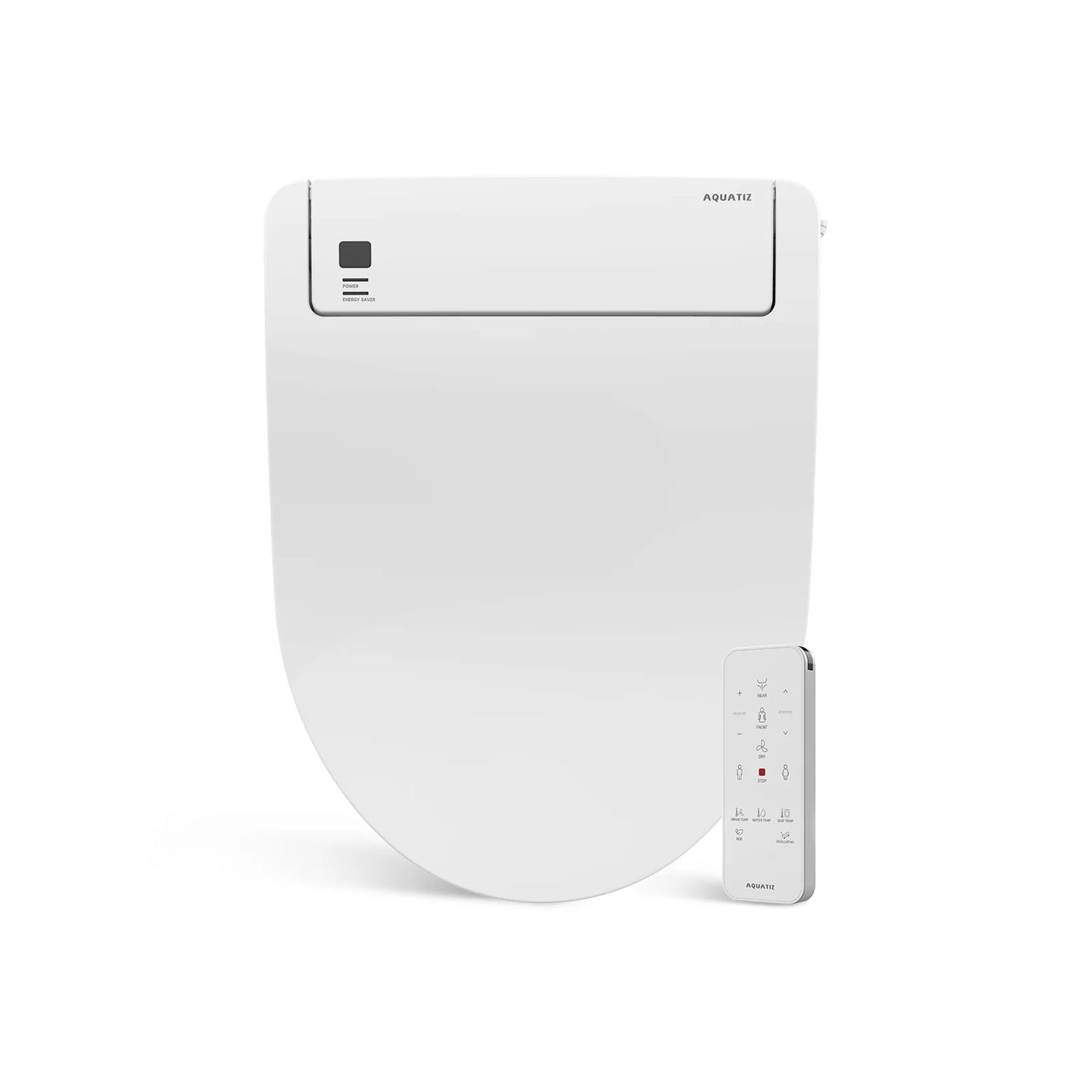 AQUATIZ Smart Bidet Clip-On Toilet Seat, Electric Bidet for Existing Toilet with Warm Water,Dryer,Heated Seat,Elongated
