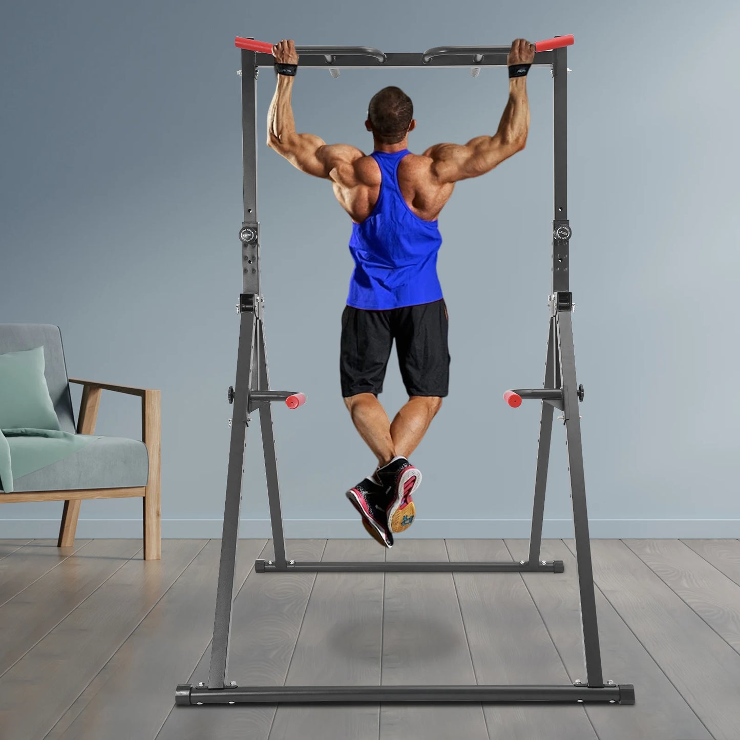 No Brand Height Adjustable Free Standing Power Tower Home Gym