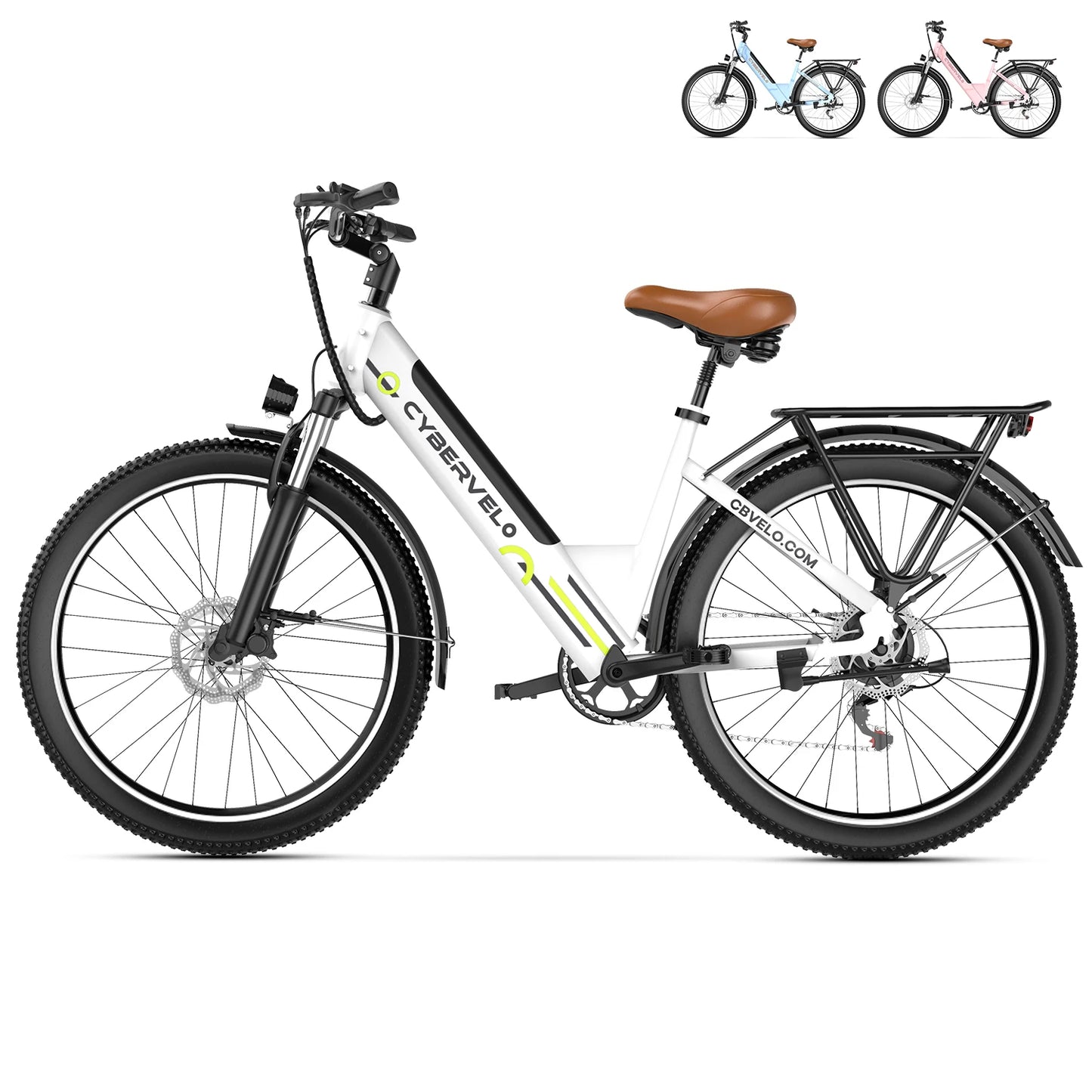 Cybervelo 1000W Peak Electric Bike 80 Mile Range