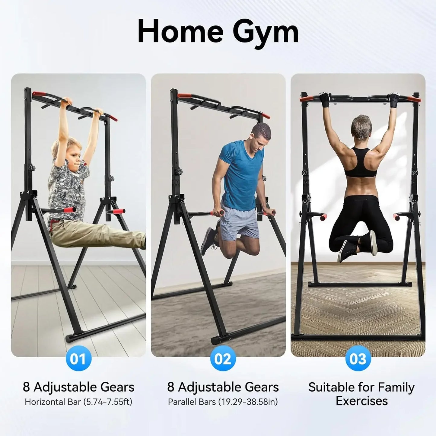 No Brand Height Adjustable Free Standing Power Tower Home Gym