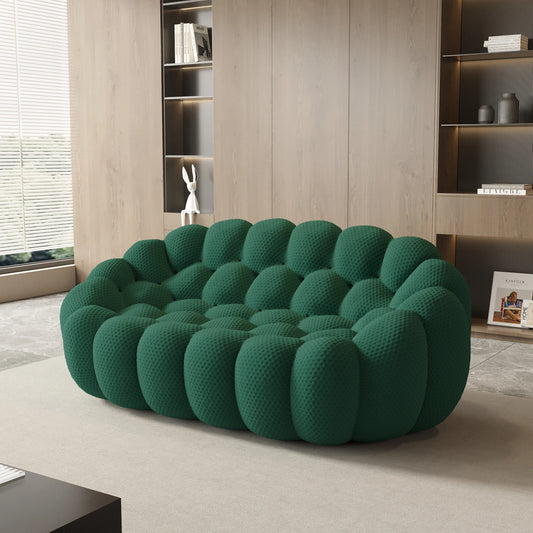 Sdorens Modern Curved Sofa 3D Knitted Fabric Loveseat Living Room