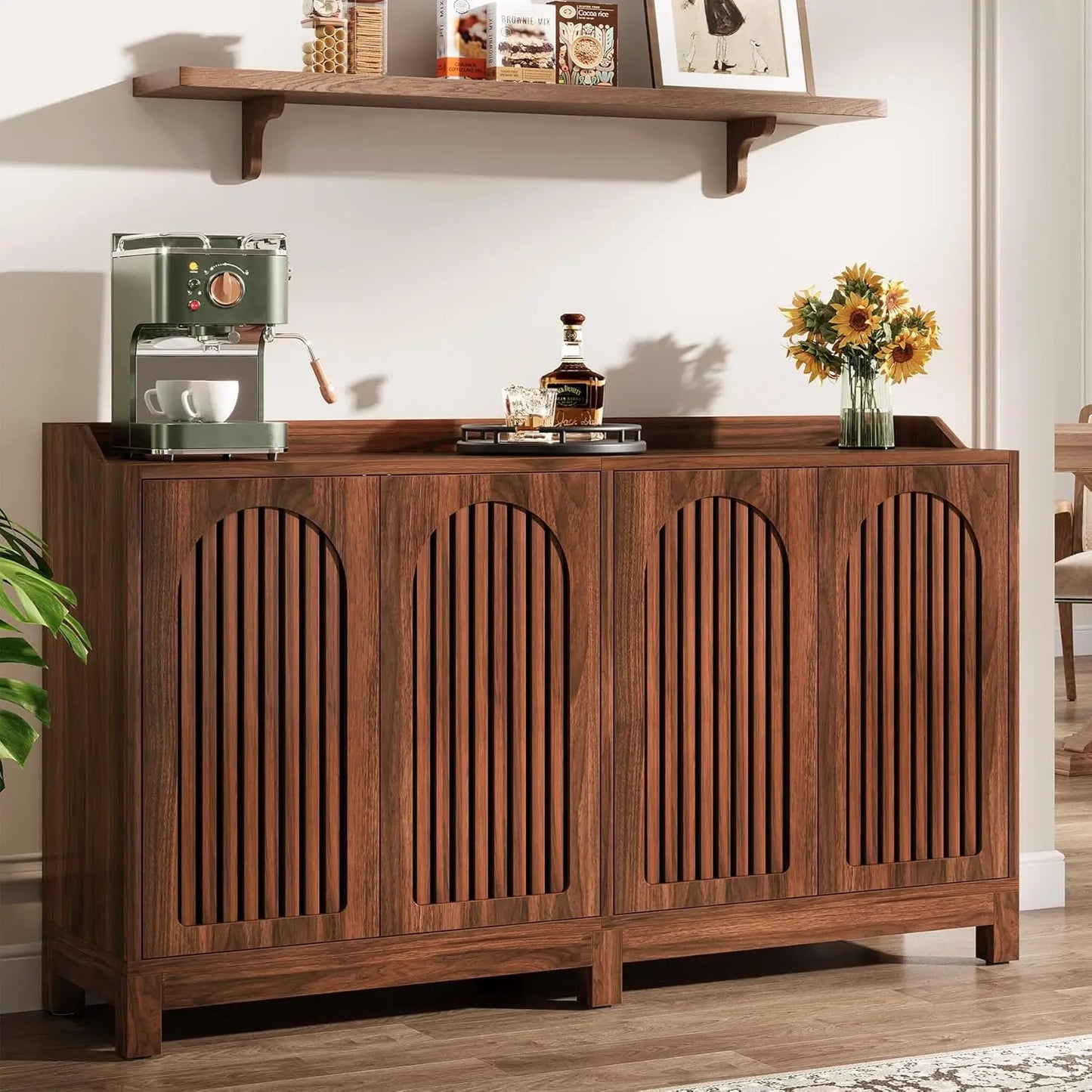 Little Tree Buffet Cabinet With Doors And Shelves Storage Dining Room