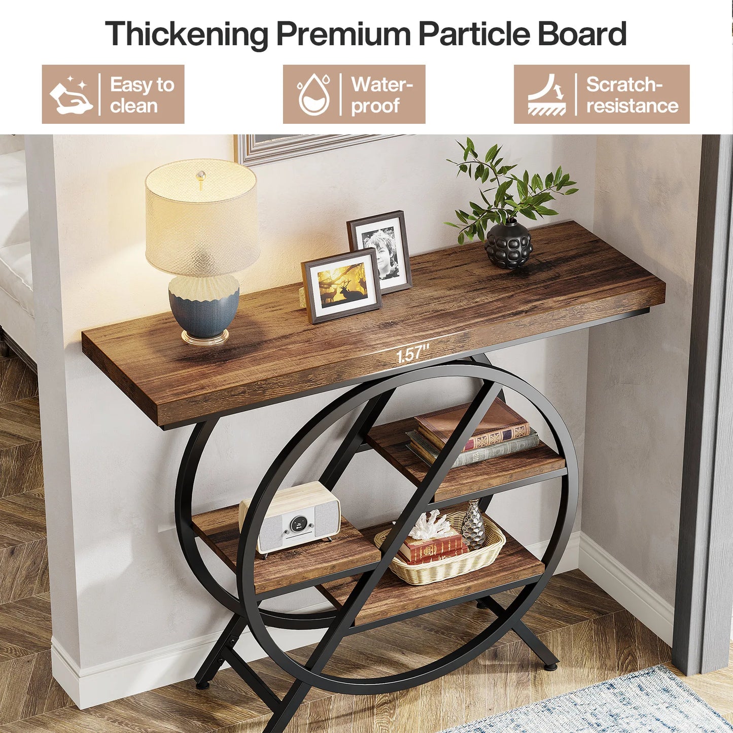 Tribesigns Console Table Industrial 4 Tier Narrow Entryway Sofa Table