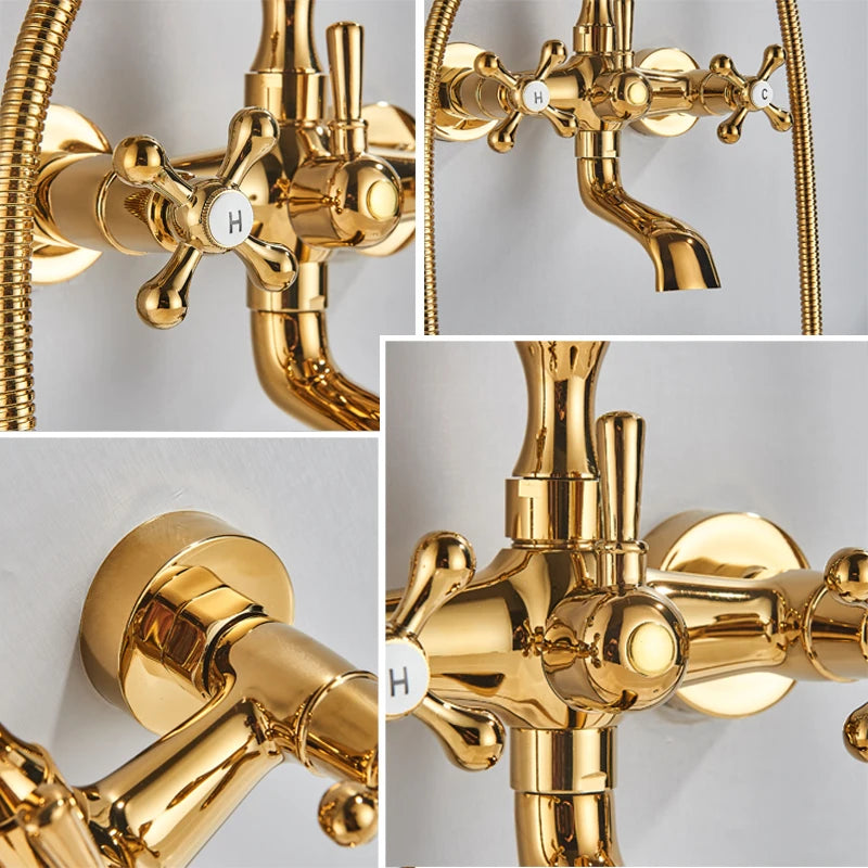 Shinesia Waterfall Bathtub Faucet With Handshower Dual Hot Cold