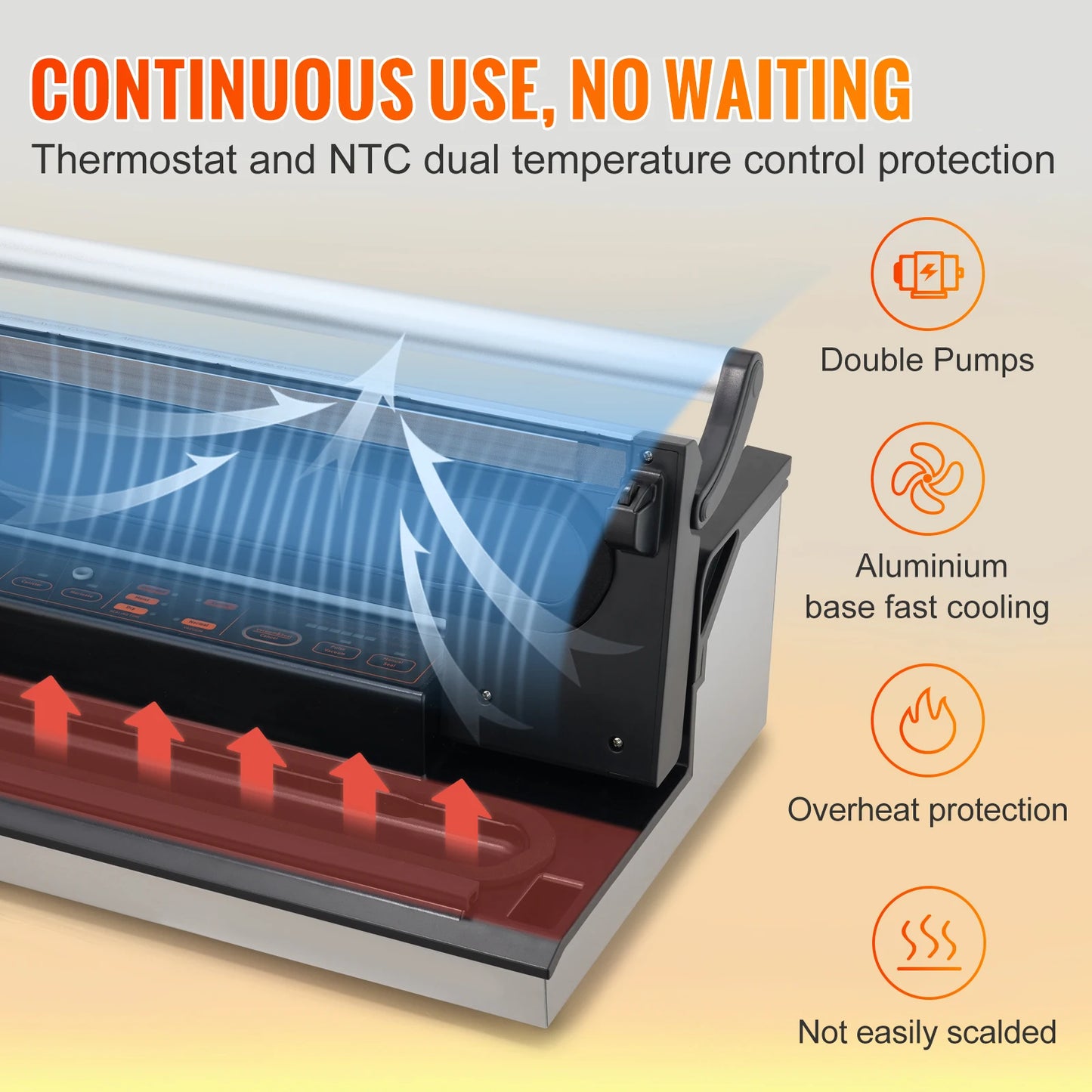 Commercial Vacuum Sealer Machine For Food Packaging With Storage Cutter