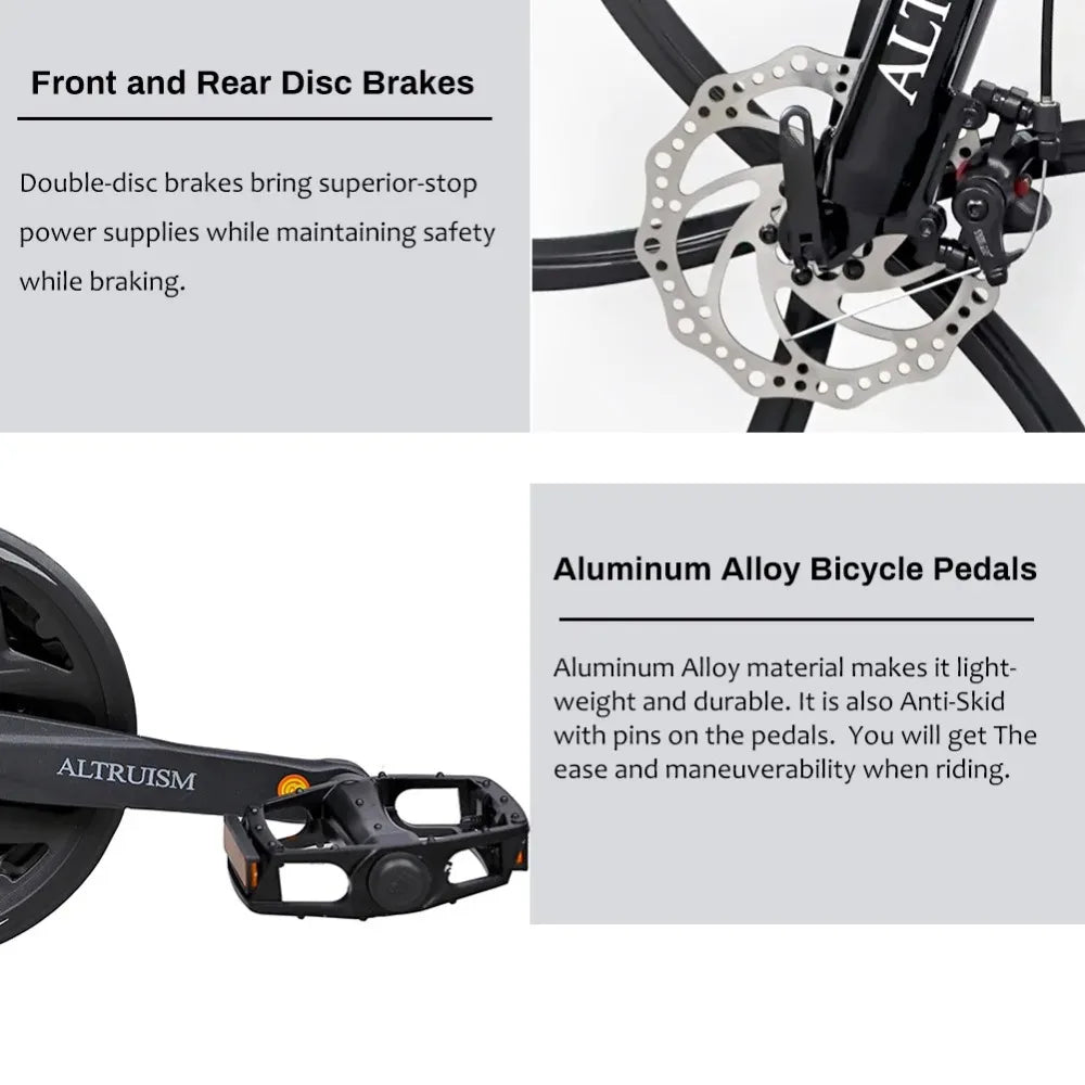 AEHOME Dual Suspension Mountain Bike 21 Speed With Disc Brakes