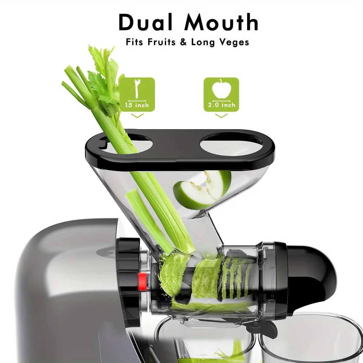 SIFENE Cold Press Juicer Slow Masticating Dual Mouth Anti Clog