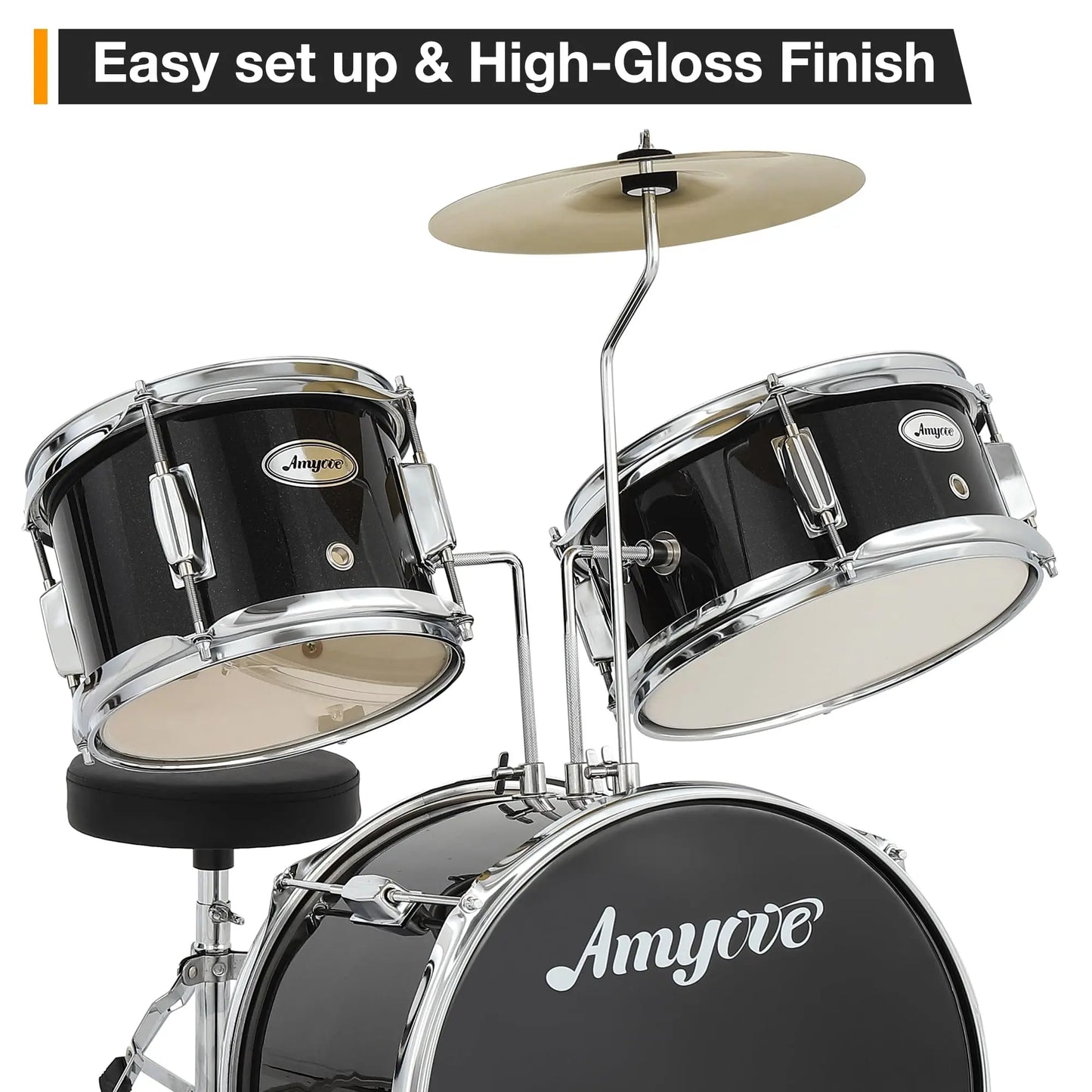 HiMISS Kids 3 Drum Acoustic Drum Set For Beginners