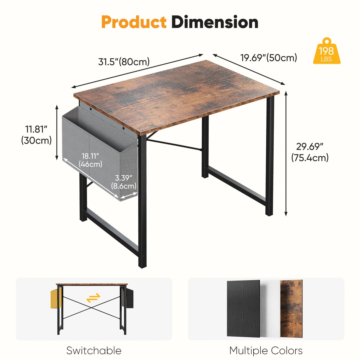 JHK 55 Inch Computer Office Desk With Storage Bag