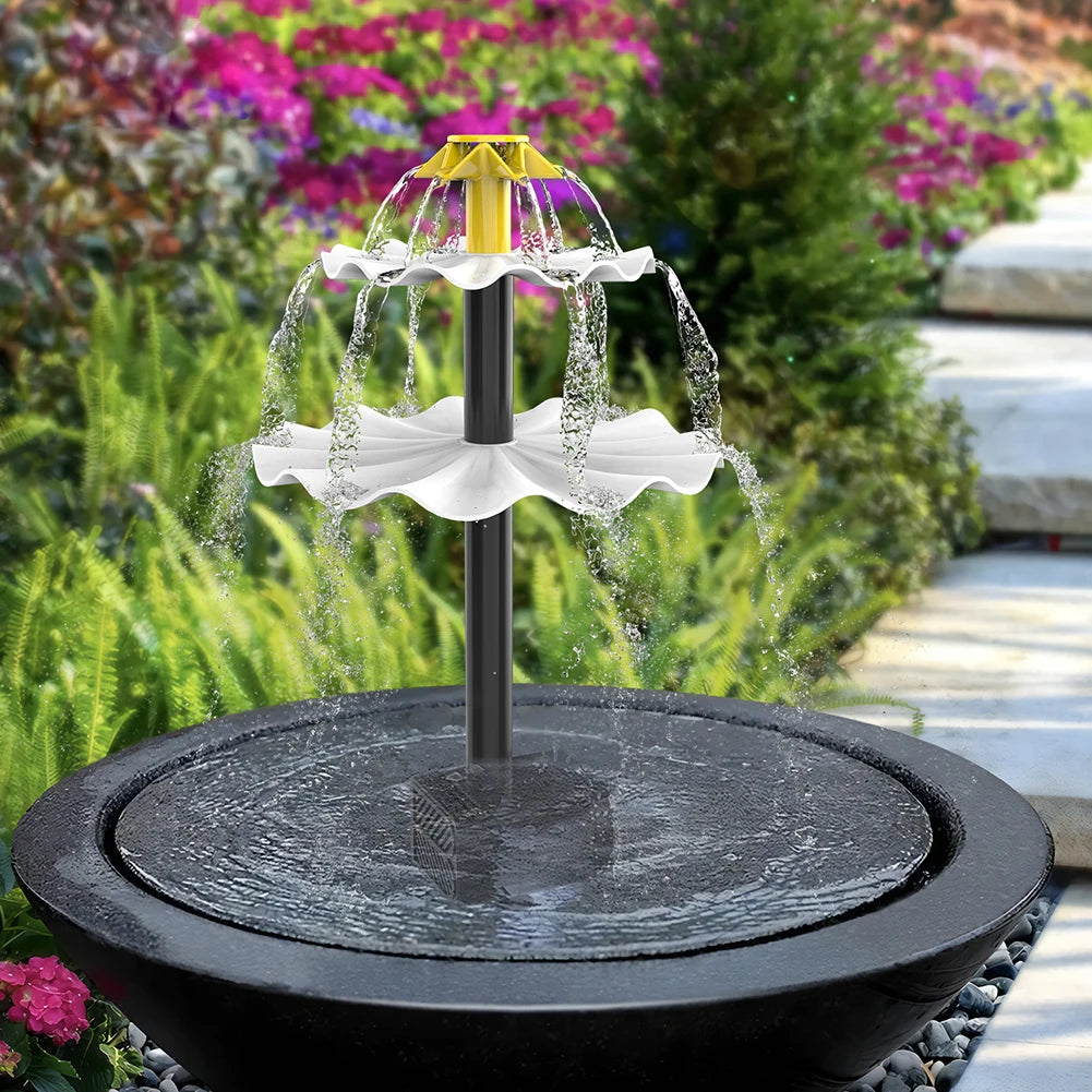 Alloet 3-Tier Solar Bird Bath Fountain For Outdoor Patio Garden