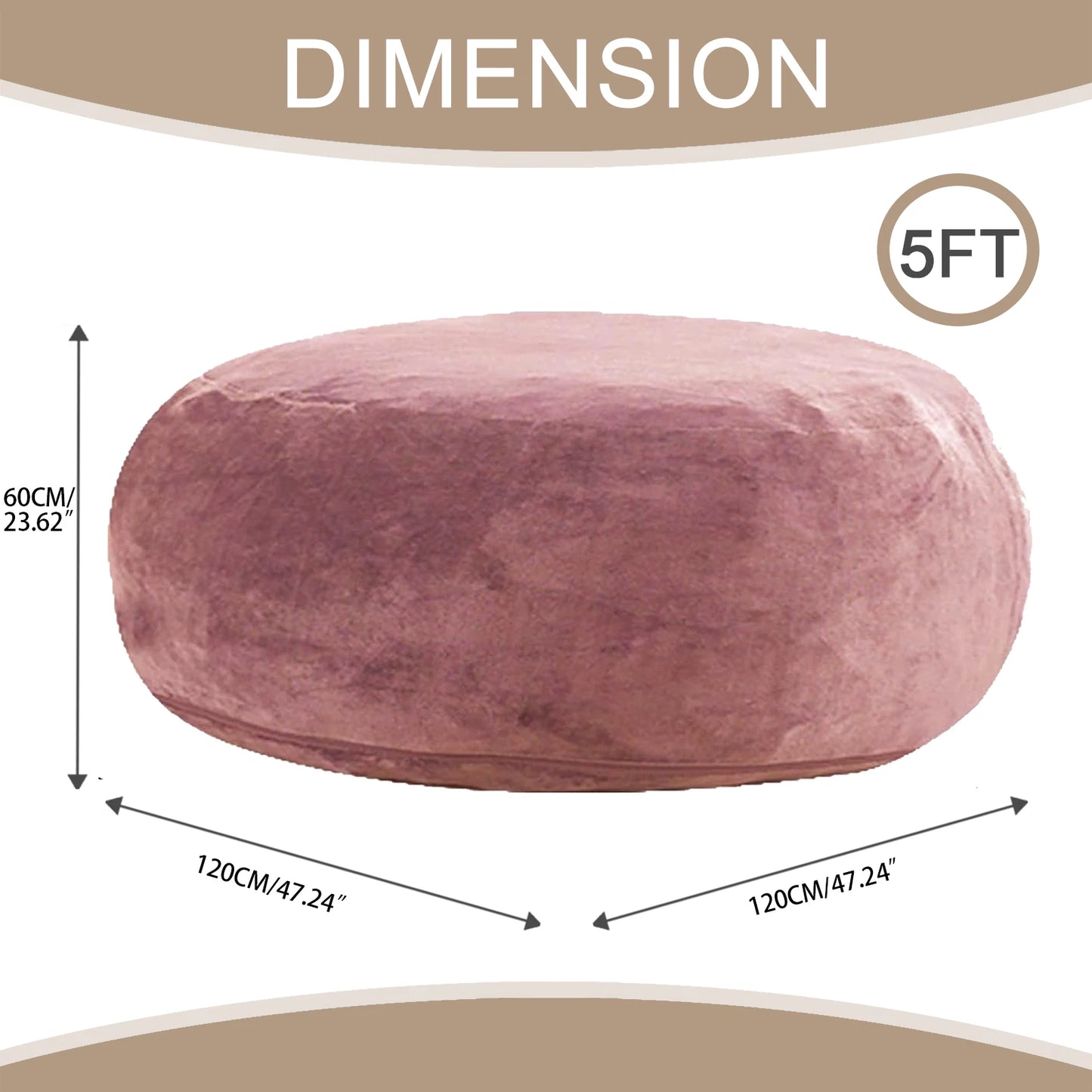 Memory Foam Beanbag Chair With Washable Flannel Cover For Reading