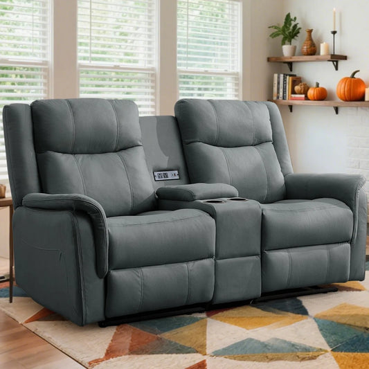 Korser Loveseat Recliner With USB Ports And Cup Holders