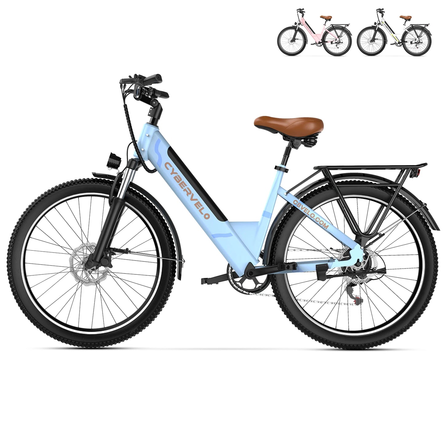 Cybervelo 1000W Peak Electric Bike 80 Mile Range