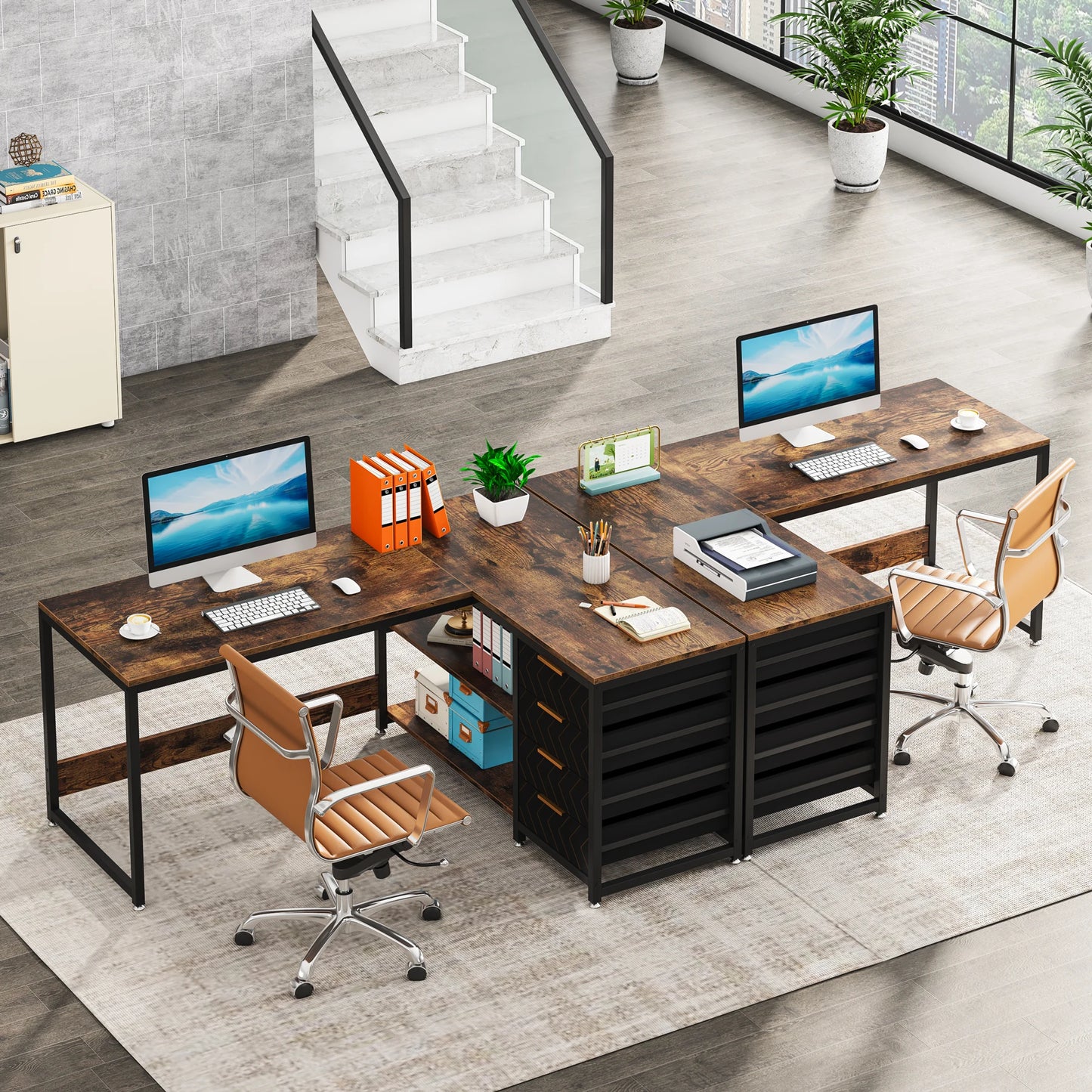 Tribesigns 59 Inch L Shaped Computer Desk With Storage