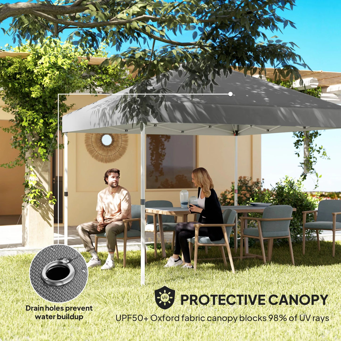 10' X 10' Pop up Canopy Tent with 2 Half Sidewalls, Dark Gray