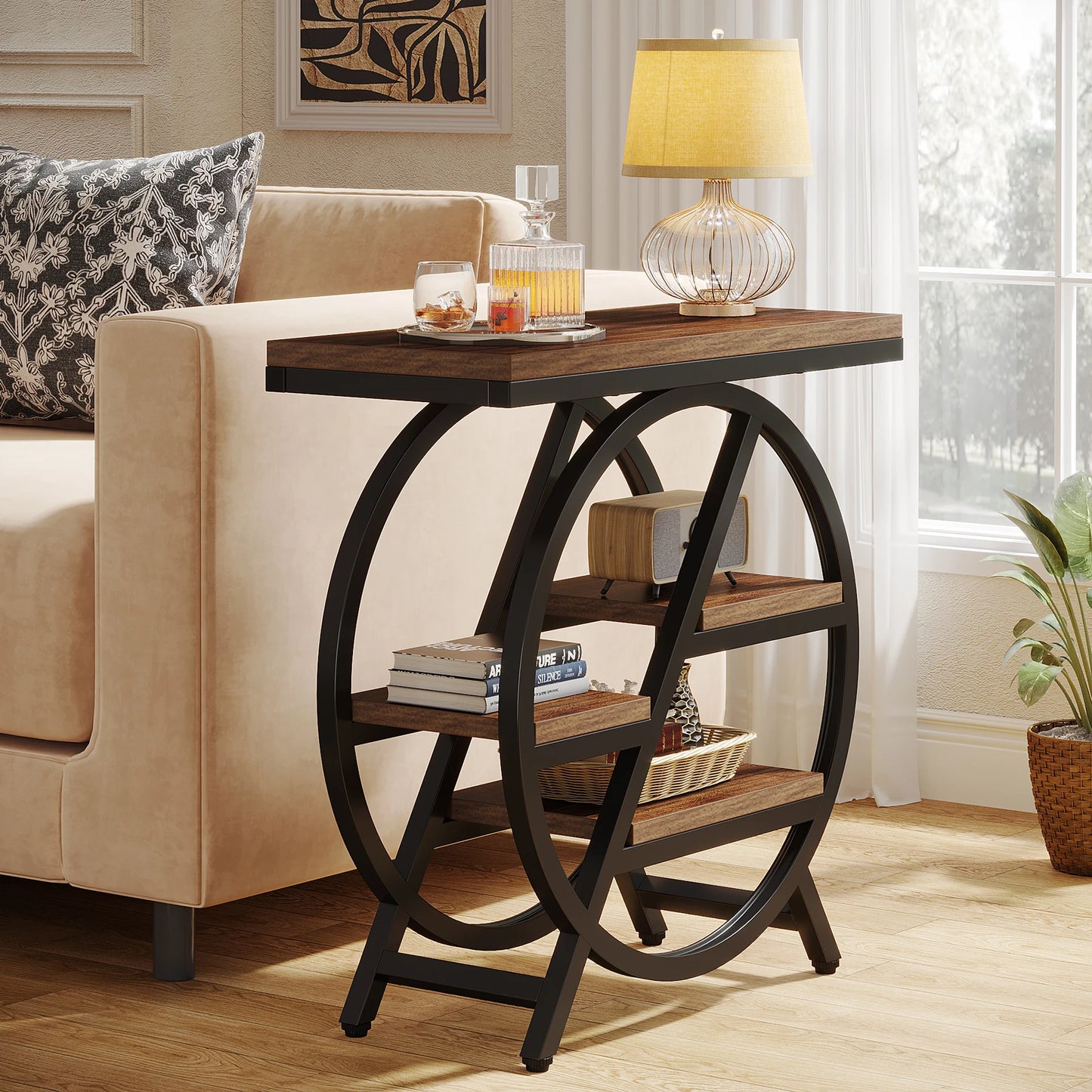 Tribesigns End Table For Living Room With 3-Tier Storage