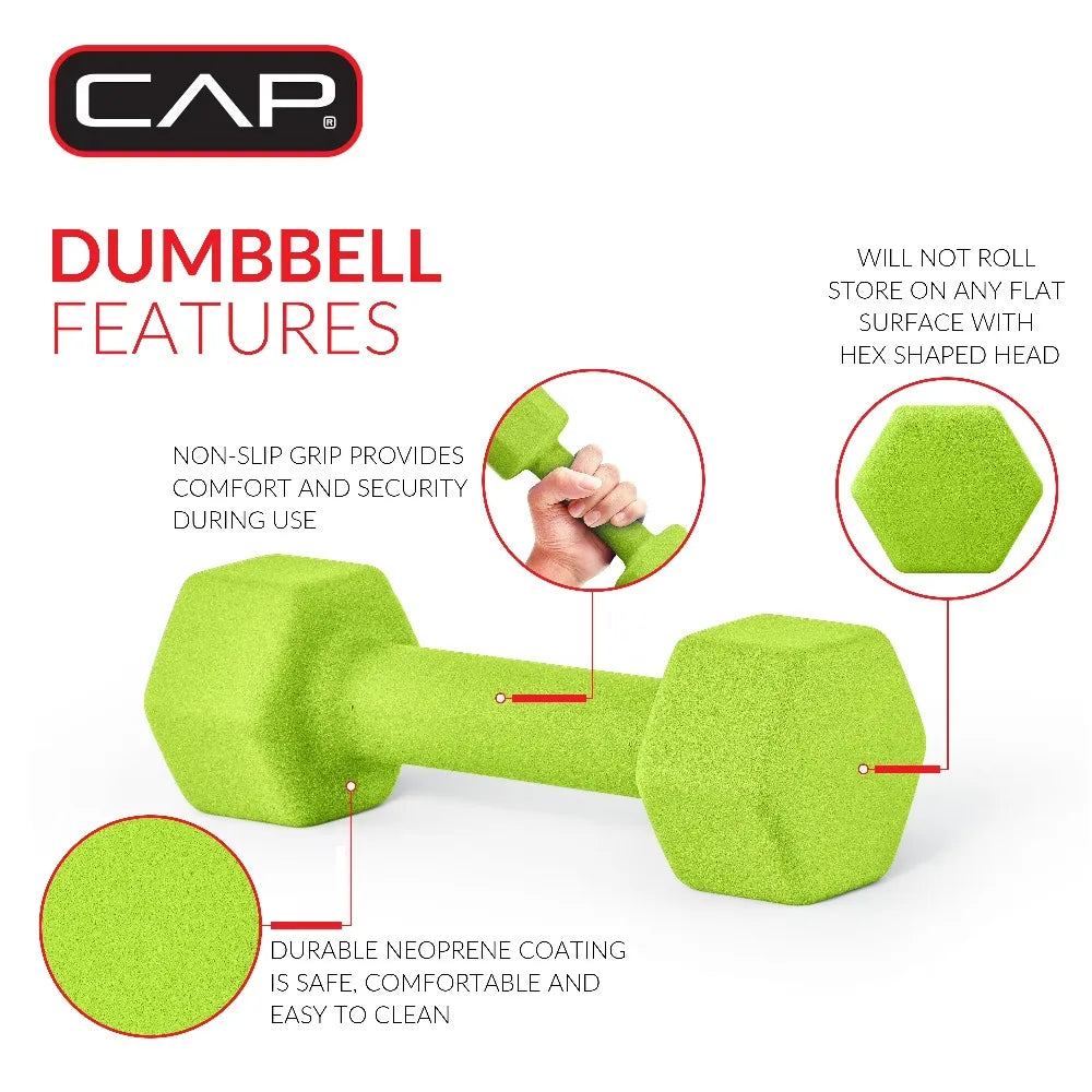 Capsbarbell Neoprene Coated Hexagon Dumbbell Set