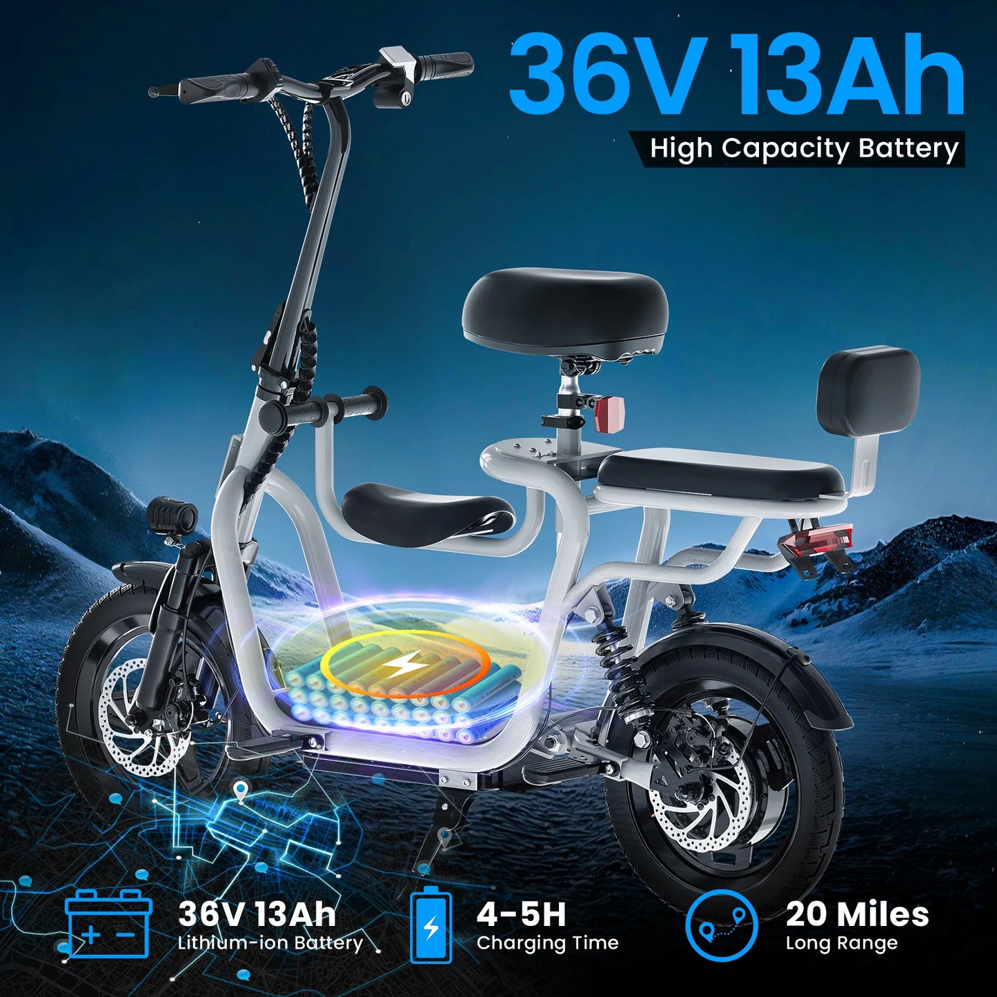 EILLEO SPACEWALK Adjustable Seat Electric Scooter 36V 500W