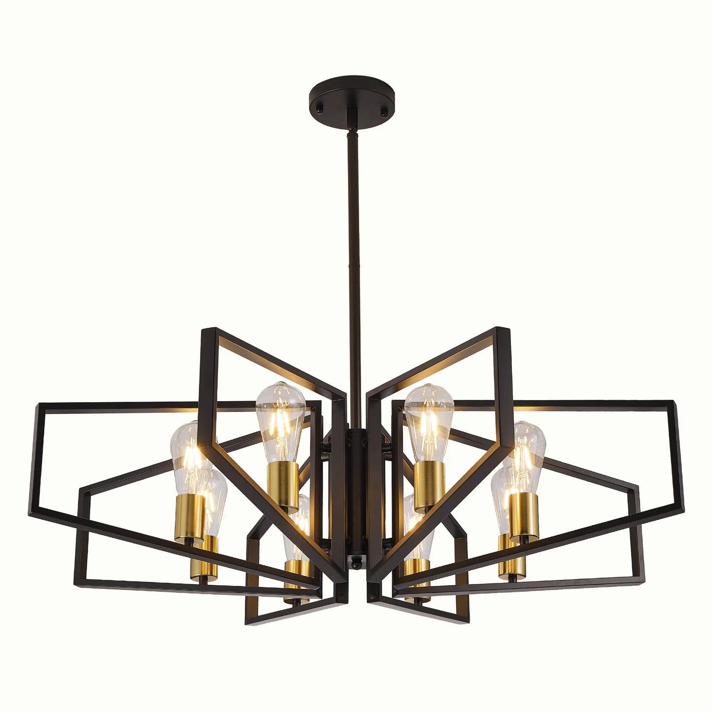 Modern 8 Light Geometric Chandelier With Adjustable Height