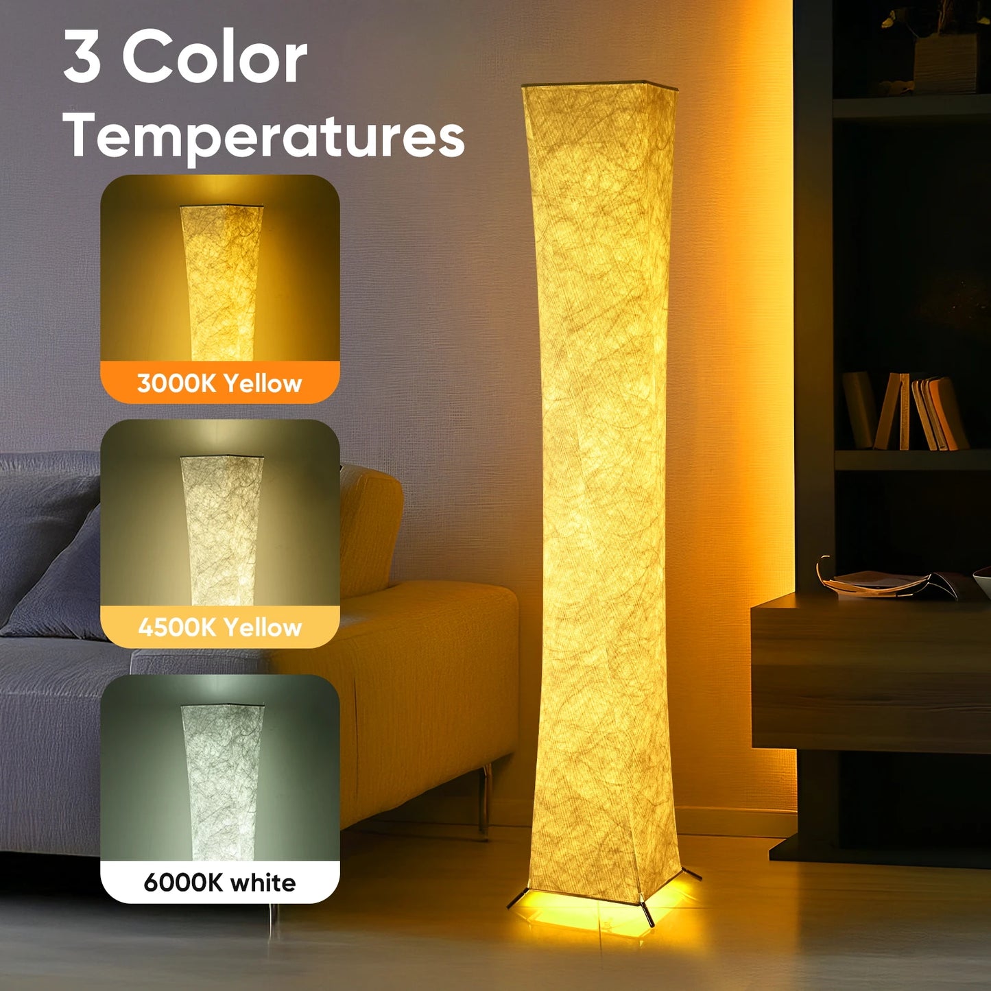 Soft Light Floor Lamp With Brushed Nickel Finish And LED