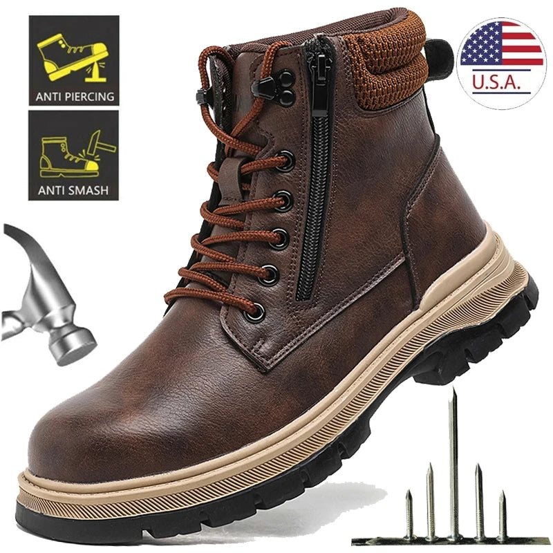 Kankeirr Waterproof Steel Toe Safety Boots For Men
