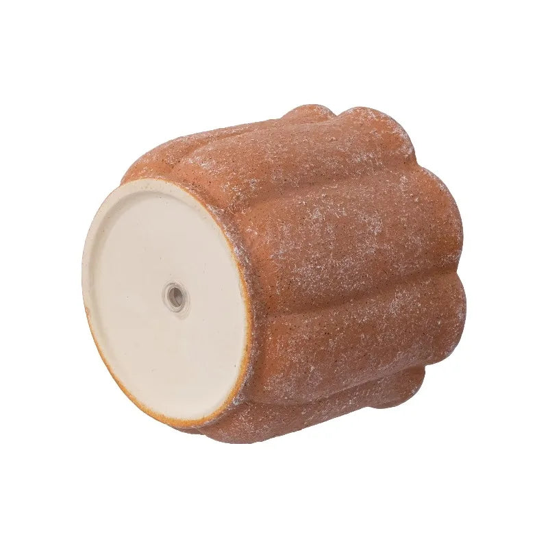 Terracotta Ceramic Flower Planter Pot With Drainage Plug Included